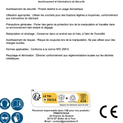 D-Work Crochet À Visser-25 Crochets Contrevent 6 x 160 mm - NFE 25610 - Zingué blanc -