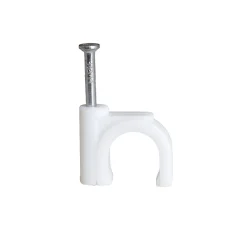 Horoz Electric Fixation Et Raccordement Du Câble-Crochets fixation / Clips de Câble ronds type FLOP fi 10 mm, blancs, boîte de 100 pcs