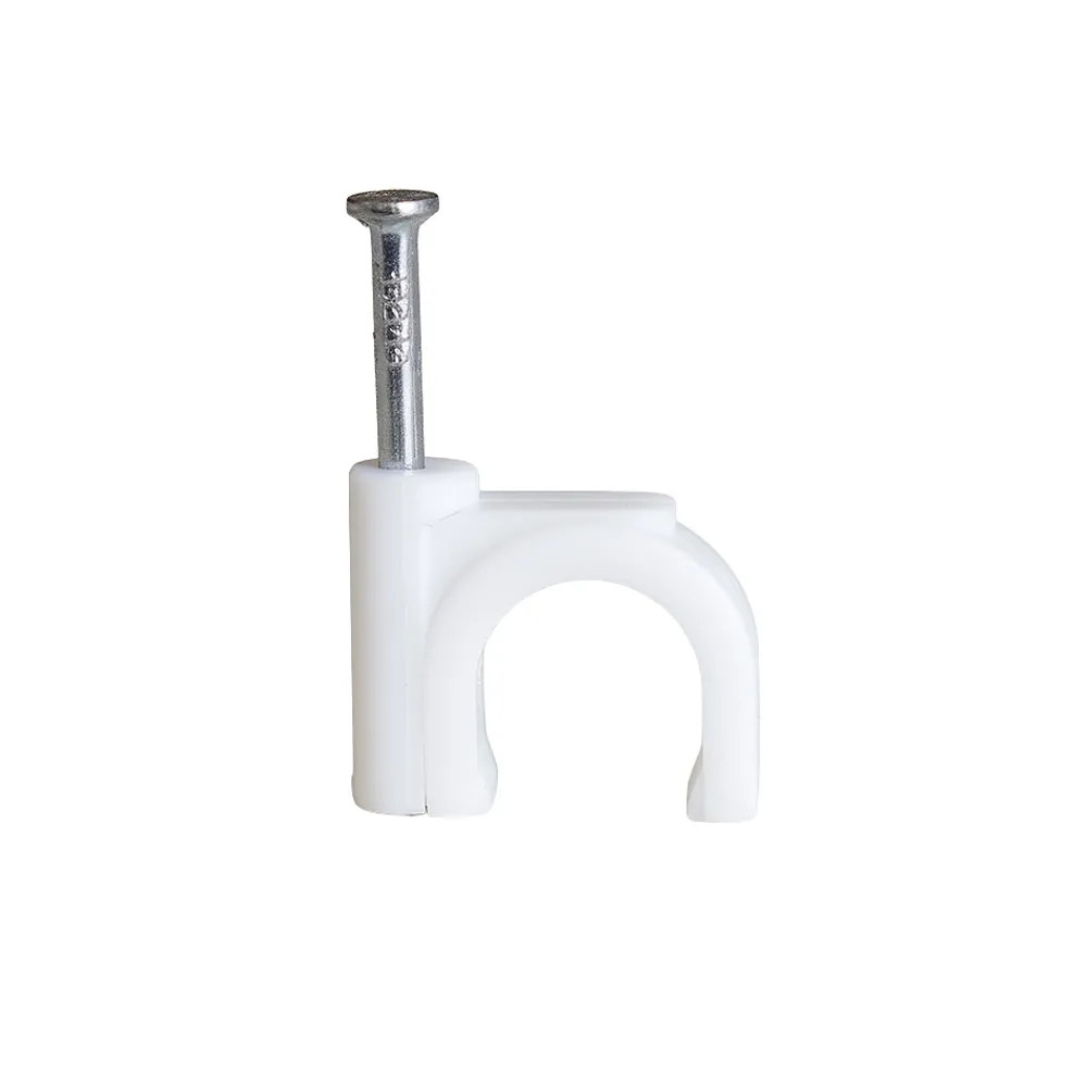 Horoz Electric Fixation Et Raccordement Du Câble-Crochets fixation / Clips de Câble ronds type FLOP fi 10 mm, blancs, boîte de 100 pcs