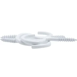 Viswood Piton À Visser-Crochet à visser plastifié blanc filet bois
