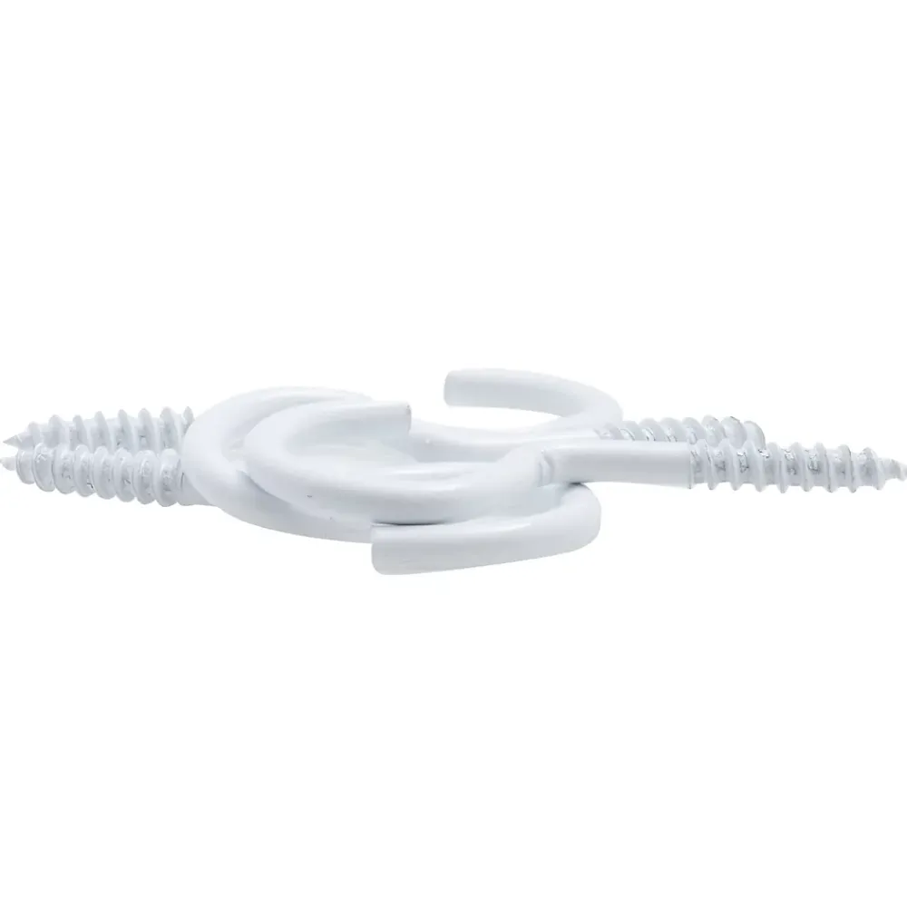 Viswood Piton À Visser-Crochet à visser plastifié blanc filet bois
