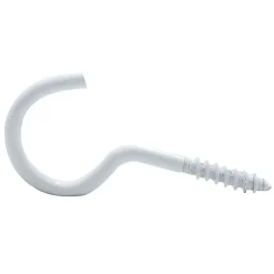 Viswood Piton À Visser-Crochet à visser plastifié blanc filet bois