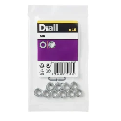 Diall Écrou-Écrous hexagonaux en acier inoxydable A2 ø 6 - 10 pièces