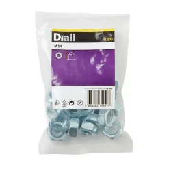 Diall Écrous hexagonaux en acier zingué ø 14 - 20 pièces