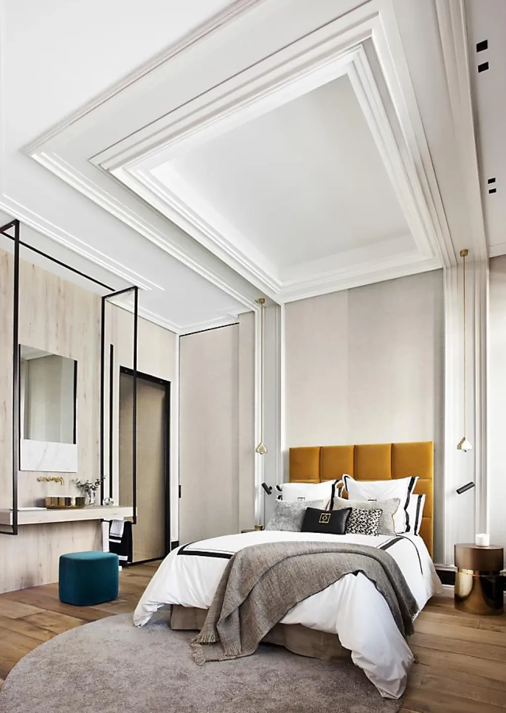 Orac Decor C390 STEPS Corniche plafond pour éclairage indirect et cache tringle à rideaux - 6x10x200cm (h x p x L) - A l'unité