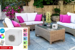 Näve Baladeuse-Cube décoratif avec Bluetooth 'Cube' en métal et plastique, avec changeur de couleur et LED intégrées