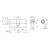 Thirard Cylindre à bouton Transit 1, 40Bx40mm, nickelé, 5 clés -
