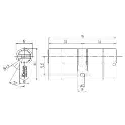 Vachette Cylindre de haute sécurité 35 x 35 mm