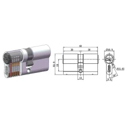 Vachette Cylindre de sécurité nickelé 30 x 30 mm
