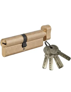 SP Cylindre de serrure à bouton 5G, 45Bx50mm, laiton, anti-arrachement, 5 clés -