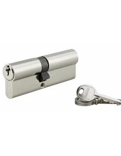 Thirard Cylindre de serrure double entrée SA, 40x55mm, anti-arrachement, nickel, 3 clés -