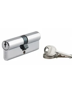 SP Cylindre de serrure double entrée Ecopro, 40x40mm, aluminium, anti-arrachement, 3 clés, nickel -