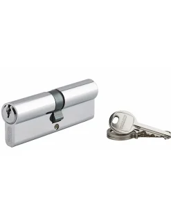 SP Cylindre De Serrure-Cylindre de serrure double entrée Ecopro, 45x45mm, aluminium, anti-arrachement, 3 clés, nickel -
