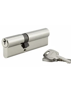Thirard Cylindre De Serrure-Cylindre de serrure double entrée, 40x60mm, anti-arrachement, nickel, 3 clés -