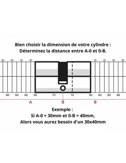 Thirard Cylindre De Serrure-Cylindre de serrure double entrée SA, 25x30mm, anti-arrachement, laiton, 3 clés -