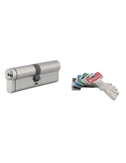 Thirard Cylindre De Serrure-Cylindre de serrure double entrée T2, 45x45mm, nickel, débrayable, 5 clés -