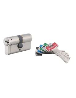Thirard Cylindre de serrure double entrée T2, 30x30mm, nickel, anti-arrachement, anti-perçage, 5 clés SANS Fonction urgence -