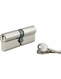 Thirard Cylindre De Serrure-Cylindre de serrure double entrée SA, 40x40mm, anti-arrachement, nickel, vis 40mm, 3 clés -
