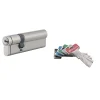 Thirard Cylindre de serrure double entrée T2, 30x60mm, nickel, anti-arrachement, anti-perçage, anti-crochetage, 5 clés -