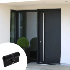 Vachette Cylindre de Serrure 30X30 mm finition PVD noir V5 3 clés