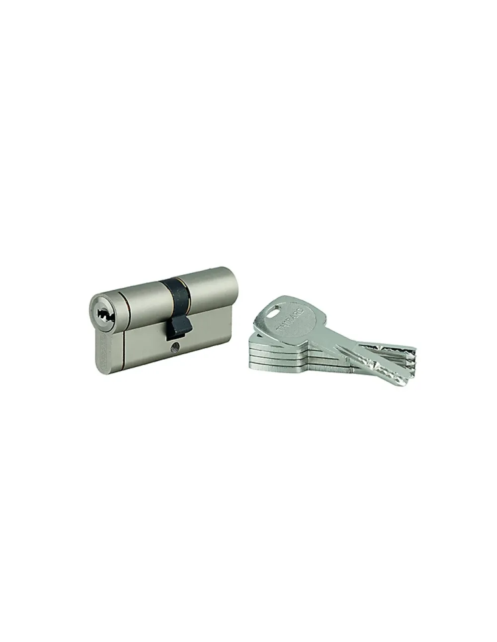 Thirard Cylindre double entrée Transit 1 UNIKEY (achetez-en plusieurs, ouvrez avec la même clé), 30x35mm, 5 clés, nickelé -