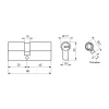 Thirard Cylindre double entrée Transit 1, 35x45mm, nickelé, 5 clés -