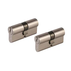 Smith & Locke Cylindre laiton nickel satiné 30 x 30 mm, lot de 2