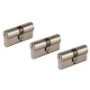 Smith & Locke Cylindre De Serrure-Cylindre laiton nickel satiné 30 x 30 mm, lot de 3