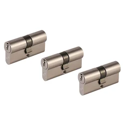 Smith & Locke Cylindre De Serrure-Cylindre laiton nickel satiné 30 x 30 mm, lot de 3