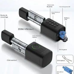 Automatisme Passion Serrure Connectée-Cylindre Électronique de Serrure Connectée Ouverture Code, RFID & Smartphone
