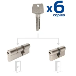 Bricard Cylindre De Serrure-2 Cylindres débrayables 35x55/ 30x30 mm avec 6 clés