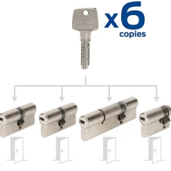Bricard Cylindre De Serrure-4 cylindres débrayables 30x30/30x30/30x60/30x10 mm