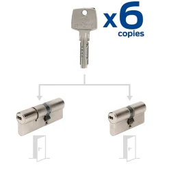Bricard Cylindre De Serrure-2 Cylindres débrayables 40x50/30x30 mm avec 6 clés