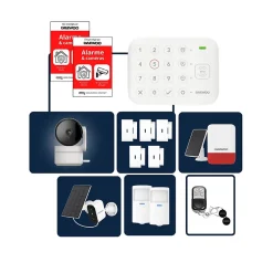 Daewoo Alarme Sans Fil-- Alarme Maison Wifi Sans Fil Vigilia VIG503 - Kit Complet avec 2 Caméras Full HD intérieur / extérieur solaire et 11 Acces
