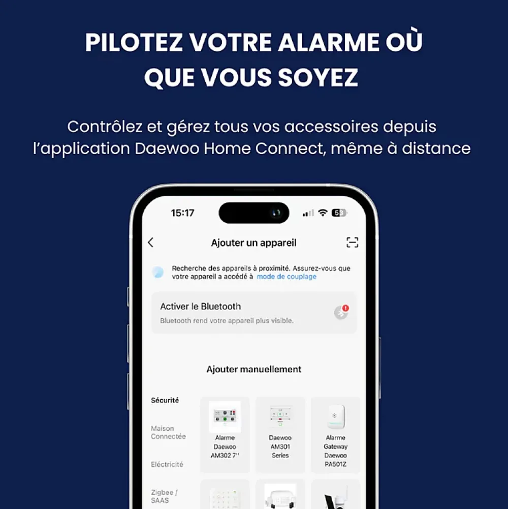 Daewoo Alarme Maison Wifi Sans Fil Vigilia VIG501 - Kit Complet avec Caméra Full HD intérieur et 8 Accessoires