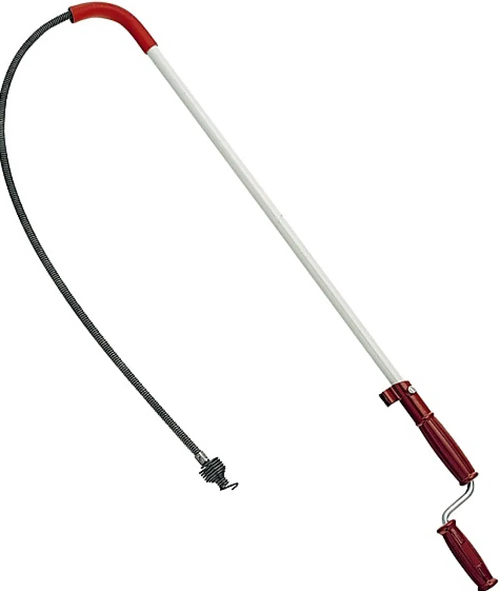 Virax Déboucheur canne WC 85 cm - double spire acier, tête vrille, manche plastique