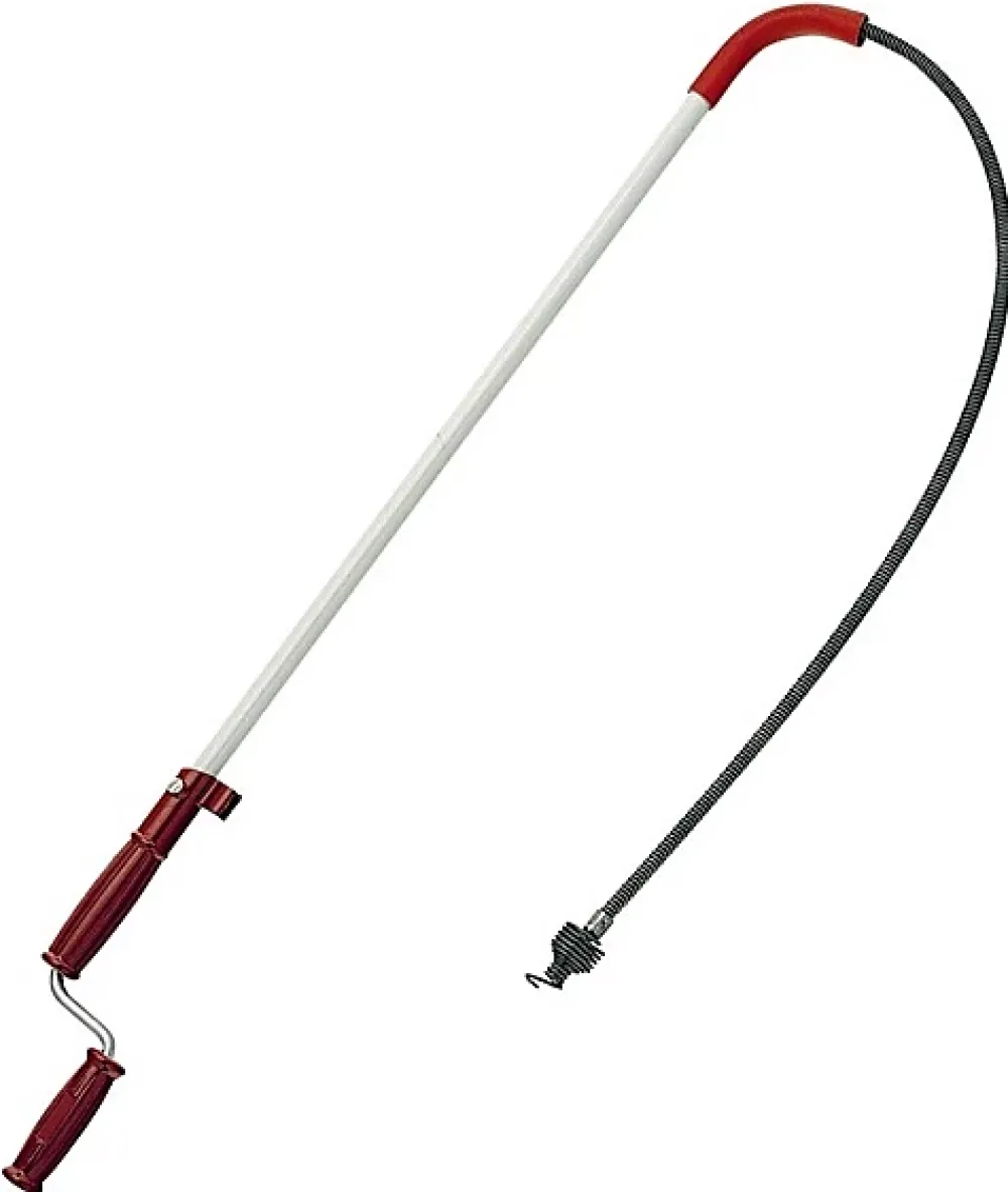 Virax Déboucheur Ventouse-Déboucheur canne WC 160 cm - tête vrille, double spire acier, poignée plastique