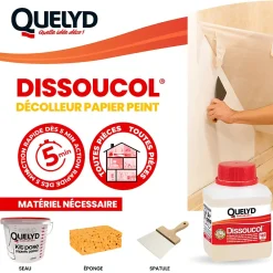 Quelyd Décolleur de papier peint Dissoucol - surface de couverture 140 m² - contenance 0,25 L - 30611831