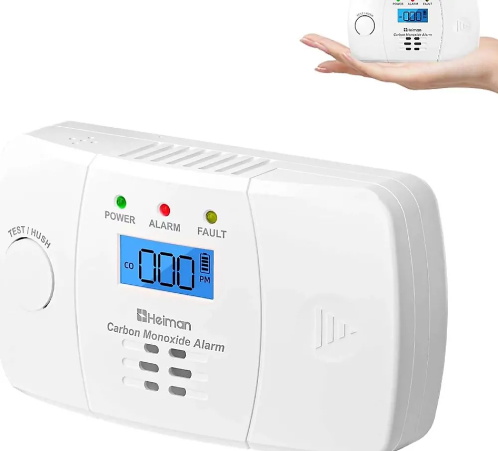 Generique Détecteur De Monoxyde De Carbone Et Gaz-Detecteur de monoxyde de carbone avec alarme 85 dB et led rectangulaire L.12.5 x l.7.5 x H.2.8 cm - HEIMAN