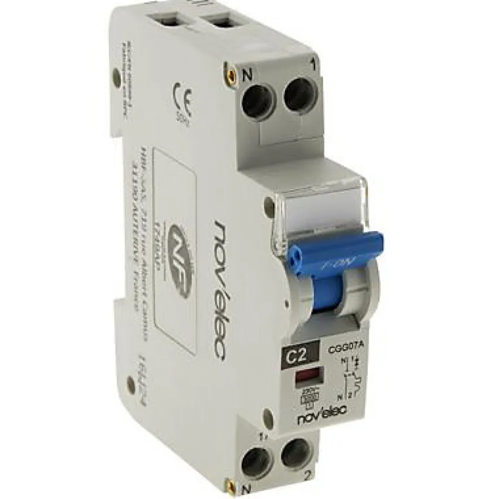 Novelec Disjoncteur 2A Nov'Elec Resi9 230V 2 pôles