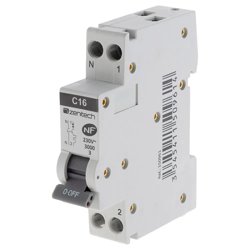 Zenitech Disjoncteur 16A PH/N - NF -
