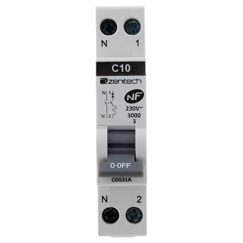 Zenitech Disjoncteur Et Coupe-Circuit-Disjoncteur 10A PH/N - NF -