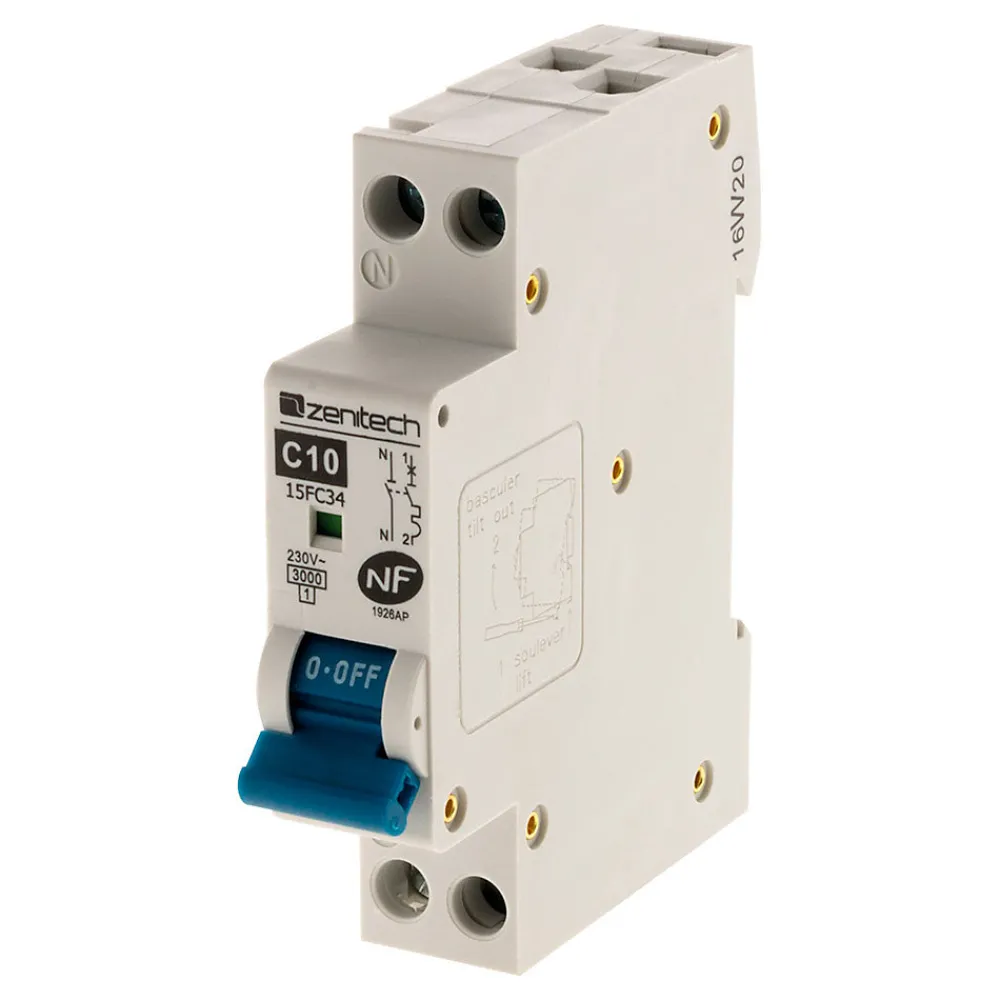 Zenitech Disjoncteur Et Coupe-Circuit-Disjoncteur 10A PH/N - NF -