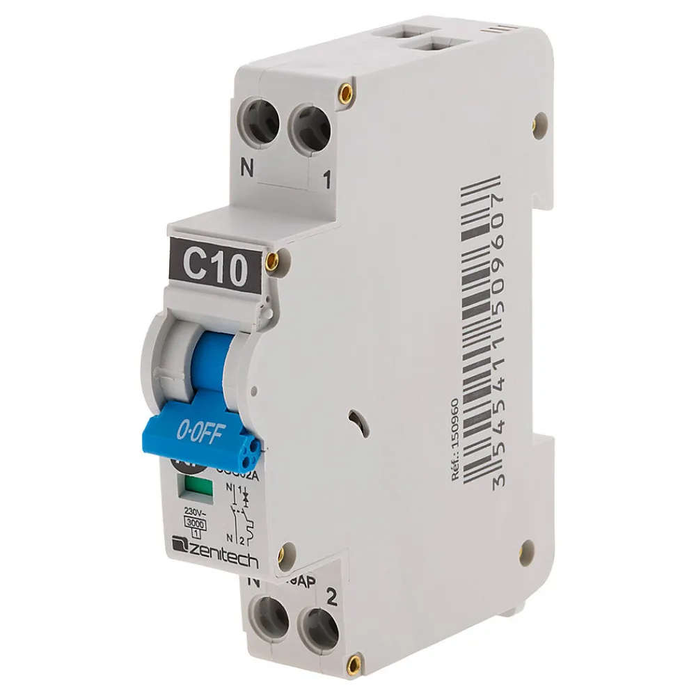 Zenitech Disjoncteur Et Coupe-Circuit-Disjoncteur 10A PH/N - NF -
