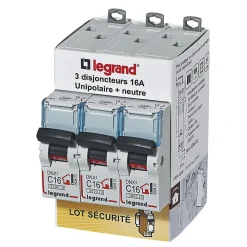 Legrand Disjoncteur Et Coupe-Circuit-Disjoncteur DNX3 unipolaire + neutre 16A vendu par 3 pièces