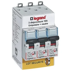 Legrand Disjoncteur DNX3 unipolaire + neutre 10A vendu par 3 pièces
