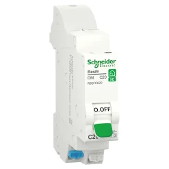 Schneider Electric Disjoncteur embrochable courbe C phase + neutre 20A Resi9 XE
