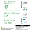 Schneider Electric Disjoncteur embrochable courbe C phase + neutre 2A Resi9 XE