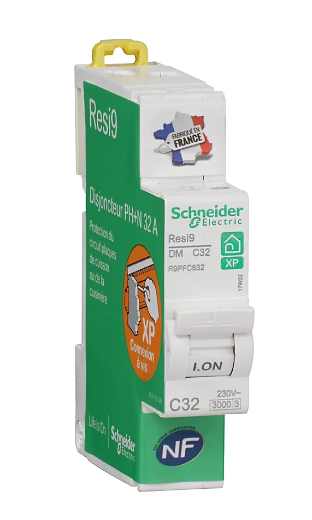 Schneider Electric Disjoncteur Et Coupe-Circuit-Disjoncteur peignable courbe C phase + neutre 32A Resi9 XP