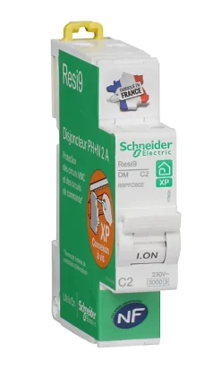 Schneider Electric Disjoncteur Et Coupe-Circuit-Disjoncteur peignable courbe C phase + neutre 2A Resi9 XP